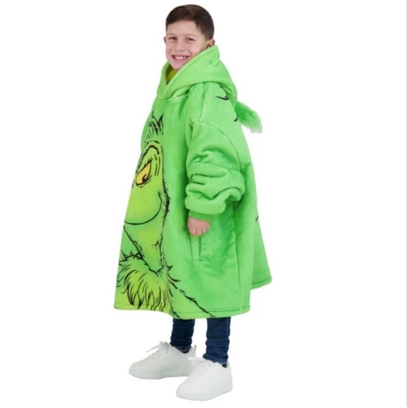 NWT Character Kids' Wayy Big Hoodie GRINCH winter cozy oversized - Picture 2 of 4